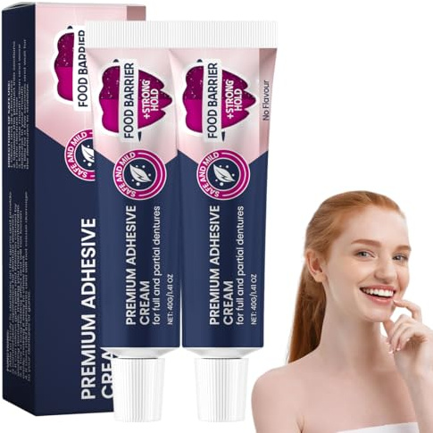 OIXYA 2 pezziPer La Protesi - crema adesiva 28 G Di Tutto Il Giorno Hold Adesive | Adesivo Dentario Termoplastico | Colla Di Riparazione Del Dente