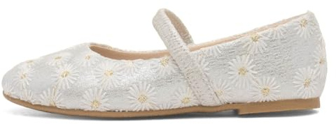 Lilley Sparkle Girls White Daisy Ballerina Shoe - Size 13 Child UK - White