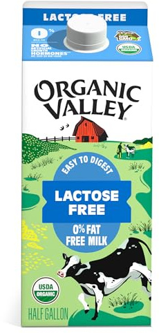 Organic Valley Fat Free Milk, Ultra Pasteurized, Lactose Free, 64 Fl.Oz