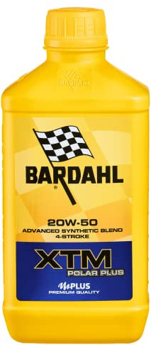 Bardahl - Olio Moto XTM SYNT Polar Plus 20W50, per Motori Pluri e Monocilindrici di Elevata Potenza, Massimizza le Prestazioni del Motore, Mantiene Viscosità Stabile ad Alte Temperature, 3 x 1 Litro
