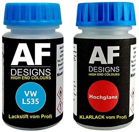 Lackstift für VW/Volkswagen L535 Hellblau + Klarlack je 50ml Autolack Set