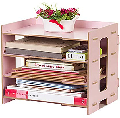 Dokumentenablage Holz, Schreibtisch Organizer Briefablage Ablagefächer Stapelbar Bürobedarf Papierablage für A4 Papier Ordner Ablagesystem Organize