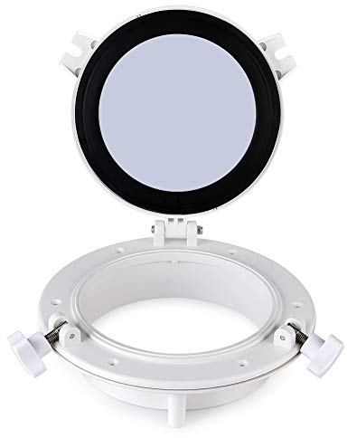 Window Port Hole Glass, Stainless Steel Fittings ABS Material Porthole Window Window with Polished 316 Stainless Steel Accessory for Yachts and Motorhomes