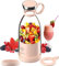 Mixeur Blender, 350ML Blender Smoothie Portable Mini Mixeur, Fresh Juice Blender Bouteille, Multifonctionnel Personal Blender Bottle avec USB Rechargeable(ROSE+COUVERCLE)