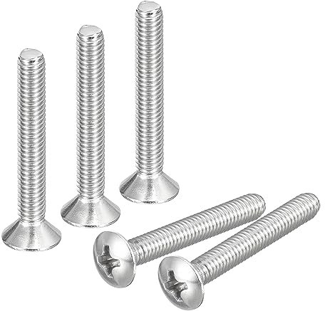 QUARKZMAN M4x30mm Ovalada Cabeza Phillips Tornillos Máquina, 50uds Acero Inoxidable 304 Ligeramente Tornillos Cabeza Avellanada