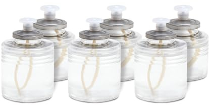 Sterno SoftLight - Velas decorativas para centros de mesa, diseño de botella, velas de cera líquida de larga duración, arden hasta 24 horas, 6 velas de parafina líquida