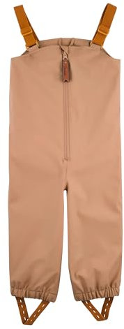 Sterntaler Regenhose ungefüttert Uni - Kinder Regenhose wasserdicht - Jungen Matsch- und Buddelhose mit verschweißten Nähten und elastischen Hosenträgern - Regenbekleidung robust- lehmbraun, Größe 92