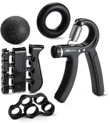 Amazon Basics Kit de Musculation de la Poigne et des Avant-Bras, 5 Pièces, Noir