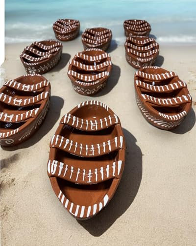 N.2 - Plato de cocina tradicional portugués pintado a mano de terracota con chorizo