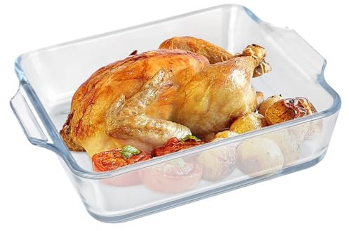 Pirofila da Forno, Pirofila Vetro 0.8L, Teglia Quadrato, Resistenti al Forno, Adatti al Microonde