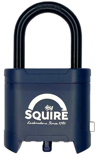 Squire Mystic Combi BF60/1.5 Long Shackle Heavy Duty Combination Padlock – 4 Wheel Code Lock for Shed, Gate, Toolbox, Garden & More – Weatherproof & Keyless Security