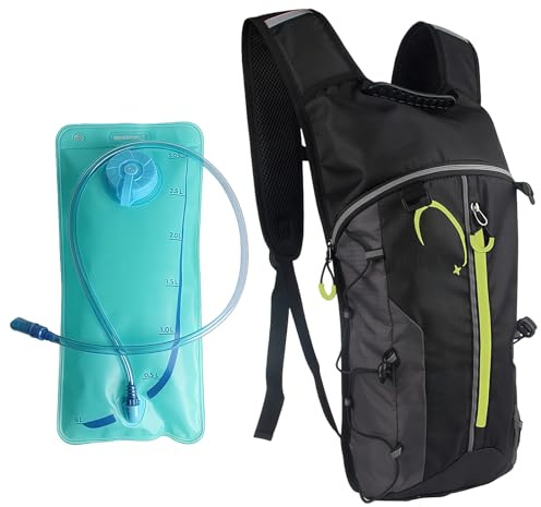 Esoes Running Vest for Women and Men with Water Bladder Lightweight 5L Hydration Pack Bladder for Trail Running Marathon Cycling Phone Holder Backpack (Black)
