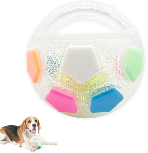 Balle anti-stress pour chien indestructible, balle anti-stress avec poignée, balle interactive pour chien de petite, moyenne et grande taille, blanche, pour l'entraînement pour chiens de petite