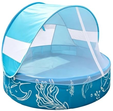 Piscina per bambini, giocattolo acquatico, pieghevole, non gonfiabile, con tettuccio