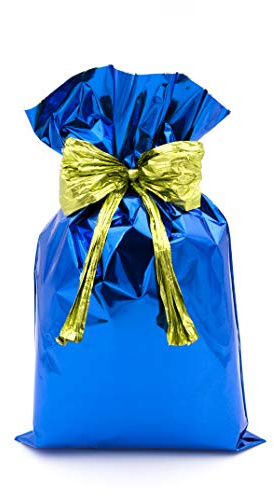 Italpak Sacs Cadeaux Métallisées, Bleu, 50 pièces, 20x35cm