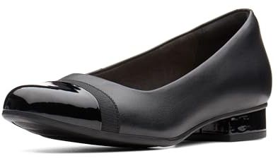 Clarks Women's Juliet Monte Pump, Black Leather/Synthetic, 4.5 UK