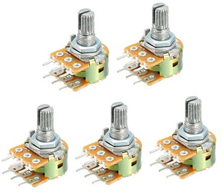 sourcing map WH148 10K OHM Résistance variable rotatif double Potentiomètre Film Carbone 5pcs 26x17mm