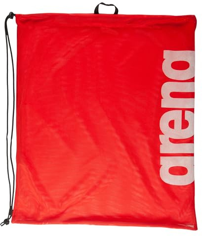 ARENA Swim Sack Mesh Bag Pool Beach Gear Drawstring Backpack for Swim Accessories Quick Dry Polyester Equipment Tote, Red