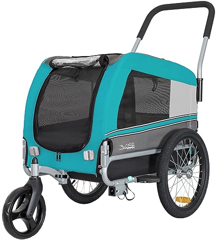 Tiggo VS Pets Medium Hundeanhänger & Buggy 2in1 Fahrradanhänger Hundebuggy Jogger 80204 (BLAU)