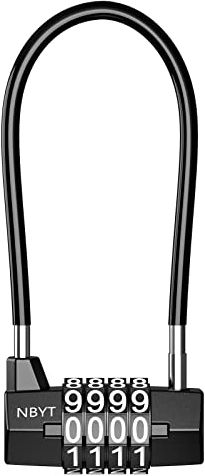 Brifit Cadenas à Combinaison, Cadenas à Anse Longue, Serrure à Combinaison à 4 Chiffres, Petit Numero Cadenas Code Résistant Aux Intempéries, Cadena de Câble de Bagage pour Gymnase, Garage