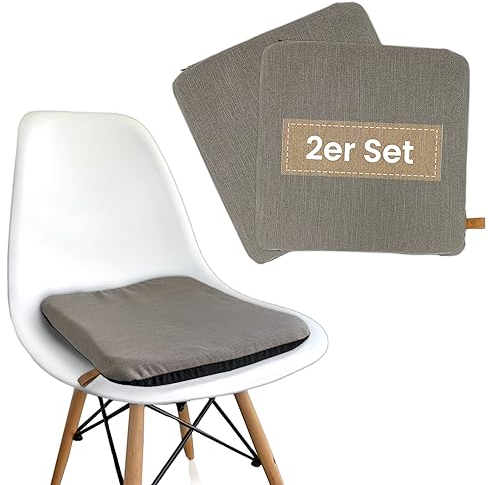 FRIHET® Ergonomisches Kissen Memory Schaum | orthopädisch ergonomisches Sitzkissen | Antirutsch-Beschichtung | eckig 39x39cm, grau | Sitzpolster für Stuhl Büro Auto Bank (2, grau, eckig 39x39cm)