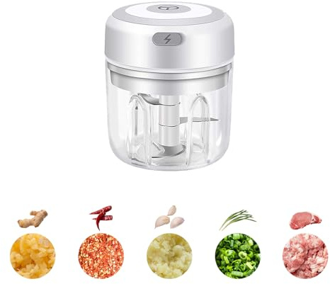 SANON Mini Food Processors Choppers, Electric Vegetable Chopper With 250ml BPA-Free Bowl, USB Charging Mini Chopper Food Processor For Quick Chopping Garlic Onions Meat