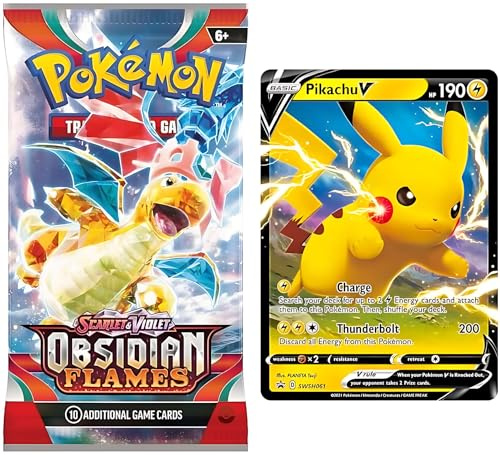 Pokémon TCG Booster Pack & Ultra Rare Card Bundle | Inkluderar EX-, V-MAX- eller VSTAR-kort | Perfekt Pokémon-presentpaket | 100 % autentiska Pokémonkort + TitanCards Toploader