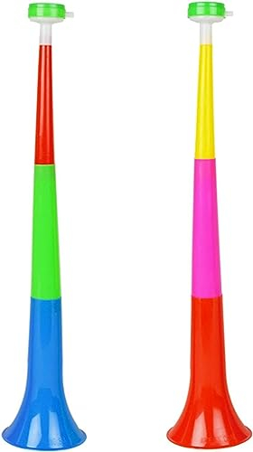 LATRAT 2 Pcs Cheerleading Trompete Spielen Plastik, Fußball-Stadion Cheer Fan Hörner Trompete Zubehör für Fußball und Sport-Partys Zufällige Farbe