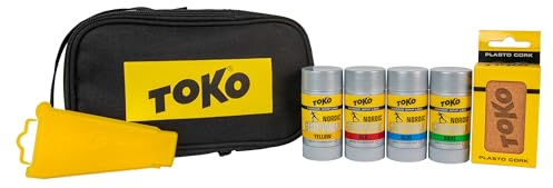 TOKO Grip Wax Kit for Cross Country Skis - Multi-Temp Nordic Gripwax (4 ct), Multipurpose Scraper & Plasto Cork