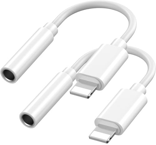 Vinmooog Adaptateur pour iPhone Jack [Certifié MFi] Jack 3,5 mm Adaptateur Casque pour iPhone Aux Audio Câble J-ack Accessoires Compatible avec iPhone14Pro/14/13/12/SE/11/X/XS/8/7（2 Pack）