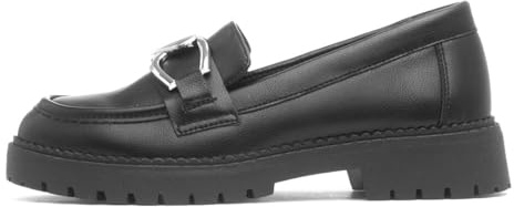Lilley Girls Black Heart Trim Chunky Loafer Shoe - Size 2 UK - Black