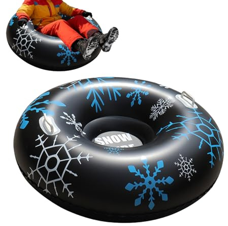 Tubos De Nieve para Adultos | PVC Trineo De Neumático con Doble Asa - 90 Cm Grueso Doble Asa Inflable Tubo De Invierno,para Navidad Río Esquí De Invierno Juego Mujeres Hombres Amigos Niños