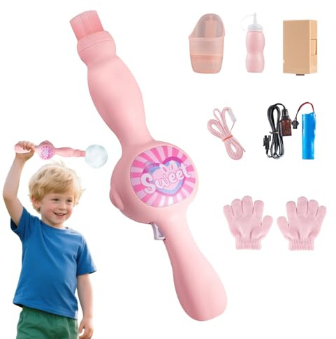Bubble Machine Wand – Kids Magic Bubble Toy With Fog Effect & Colorful Light, Automatic Soap Blower Outdoor Birthday Christmas Party Games