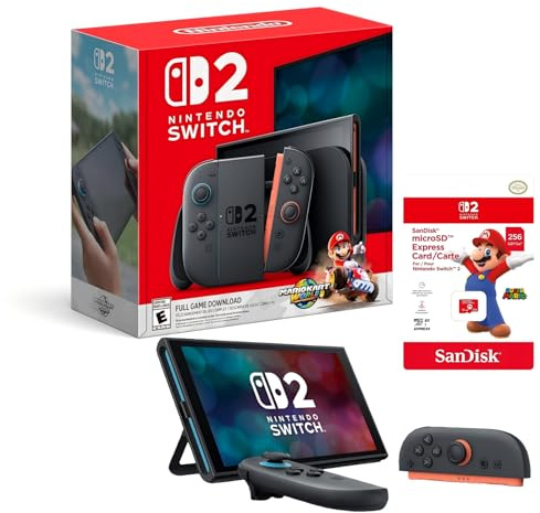 Nintendo Switch 2 + Mario Kart World Bundle + 256GBMicro SD Card