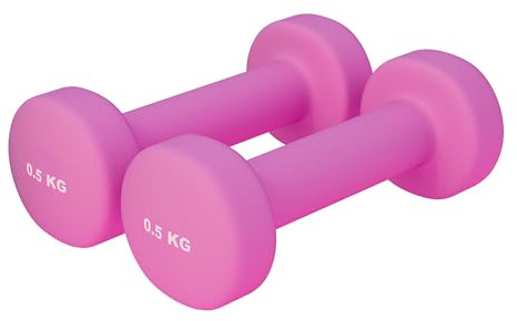 GORILLA SPORTS® Haltères en néoprène - Lot de 2, 2x0,5kg, 2x1kg, 2x2kg, 2x3kg, 2x4kg, 2x5kg, et 31kg Ensemble, Antidérapant - Support d'haltères, Poids, Gymnastique, Musculation, Entraînement