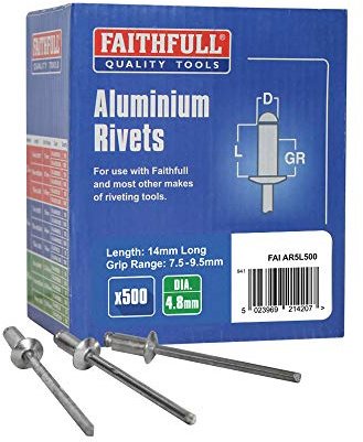 Faithfull FAIAR5L500 Aluminium Rivets 5mm Long (500)