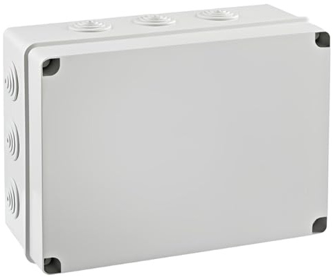 IDE EV322 IP65 Boîtier étanche de dérivation avec couvercle opaque et cônes, gris, 239 mm x 328 mm x 129 mm
