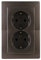 Kopp 941126061 Paris Schutzkontakt-Steckdose, 2-fach, Palisander-braun