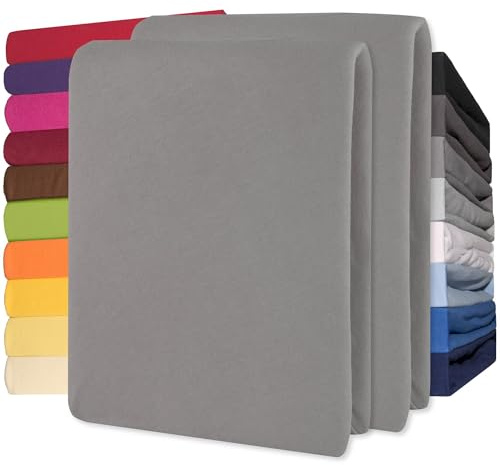 CelinaTex Lucina topper formsytt lakan divanöverdrag bomull 2-set 140 x 200 – 160 x 200 cm mörkgrå