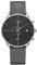 PAUL HEWITT Chronograph Herren Chrono Line Midnight Ocean - Herren Chronograph Edelstahl (Silber), Armbanduhr Männer mit Stoppuhr und Lederarmband (Grau-Blau), blaues Ziffernblatt