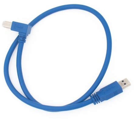 SYSTEM-S Conector USB A 3.0 Macho a USB Tipo B 3.0 Macho 90° Derecho acodado Cable 50 cm