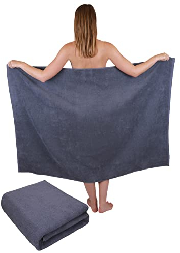 Betz Maxi Duschtuch Berlin – großes Frottee Duschtuch 100x200 cm aus 100% Baumwolle – saugstark & weich – hochwertiges, pflegeleichtes Handtuch für Damen & Herren Farbe dunkelgrau