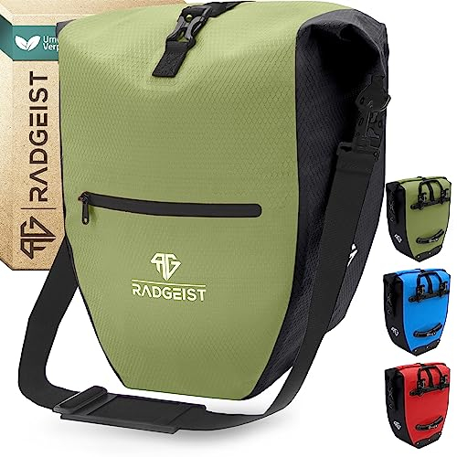 RADGEIST Fahrradtasche für Gepäckträger - Tasche für Fahrrad Gepäckträger - Gepäckträgertasche wasserdicht & Umhängetasche - Radtasche mit Reflektoren