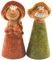 Dekohelden24 Keramik Zaunstecker Mann und Frau als 2er Set, Maße je Figur L/B/H ca. 9 x 9 x 20 cm.