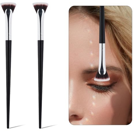 2 Pinceaux à Mascara pour Cils, Brosse à Cils Festonnée à Tête Plate Brosse à Cils en Forme d'Éventail Outil de Maquillage pour Cils Supérieurs et Inférieurs Sourcils Ombres à Paupières