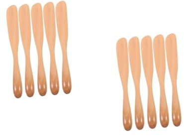 CLISPEED 2 Set Stoviglie Spatole Da Cucina Coltelli Da Burro Affetta Formaggio Coltello Da Burro in Legno Coltello Per Spalmare Il Burro Beige Di Legno Riutilizzabile 5 Pezzi * 2