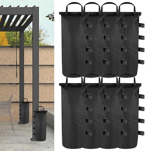 Tent Weights, 8 Pieces Folding Tent Weights, 50 x 15 cm,800D Oxford Fabric, Sand Bag for Weight, Pergola Sand Bag, Suitable for Pop Up Canopies, Tents, Pavilions, Parasols