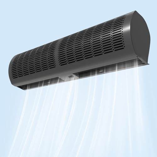 JFOZDM Wall Mounted 2-Speed Air Curtain for Door, Commercial Air Curtain Machine with Remote Control, Super Power, Air Conditioning Unit Wall Mounted for Supermarket, Restaurant, Mall, Easy to Install