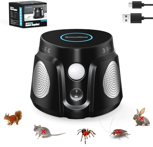 outsweat Ultrasuoni per Topi con 3 Altoparlanti, 3 modalità Interno Repellente Topi Plug in con 9 Luci Stroboscopiche, 360° e 200 M² Ultrasonic Cockroach Repellent per Roditori Ratti Scarafaggi