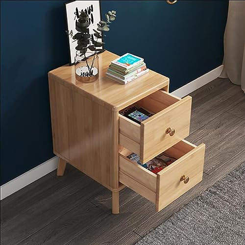 Modernt nattduksbord i trä med 2 lådor 45 x 40 x 50 cm snyggt sängbord för sovrum passar boxspring säng trä färg-B samtida förvaringslösning